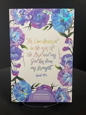 STRENGTH Inspirational Journal - Purple & Blue Floral Cover